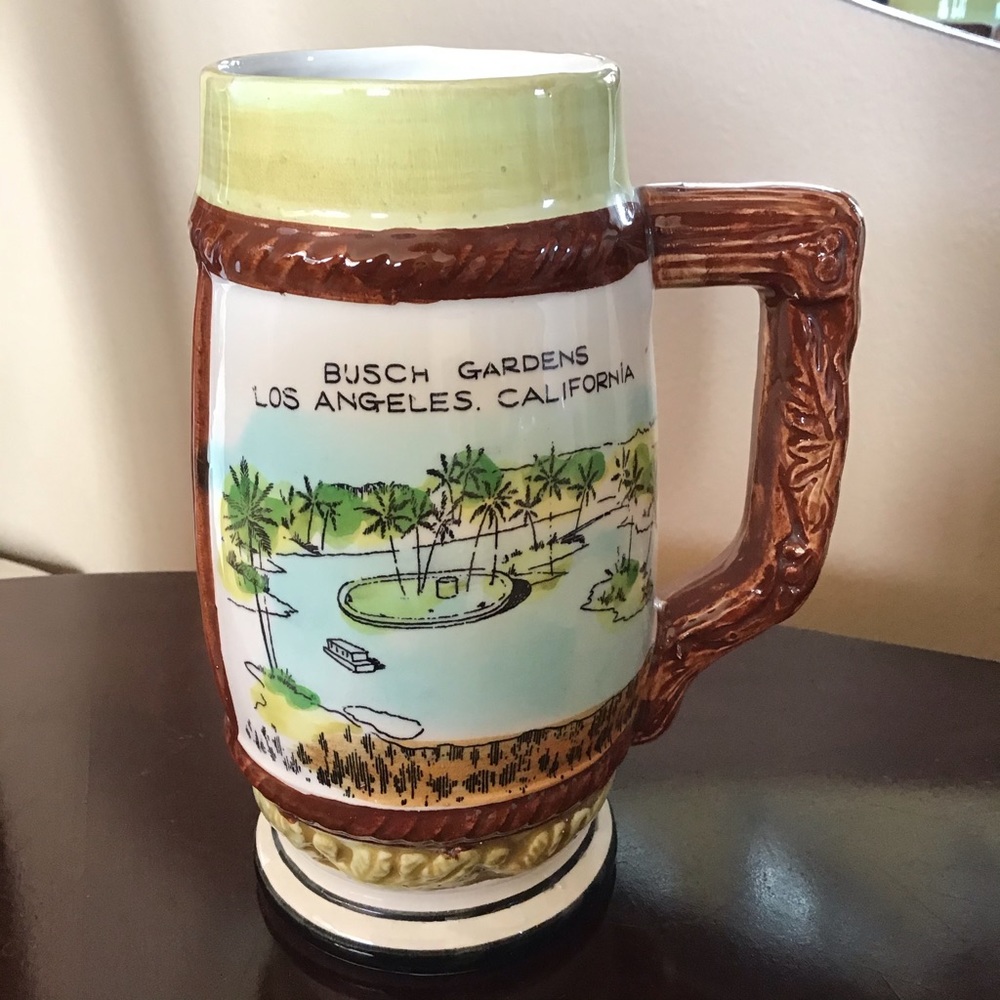 FINAL SALE Vintage 1960’s Busch Gardens Los Angeles Ceramic Hand Painted Mug